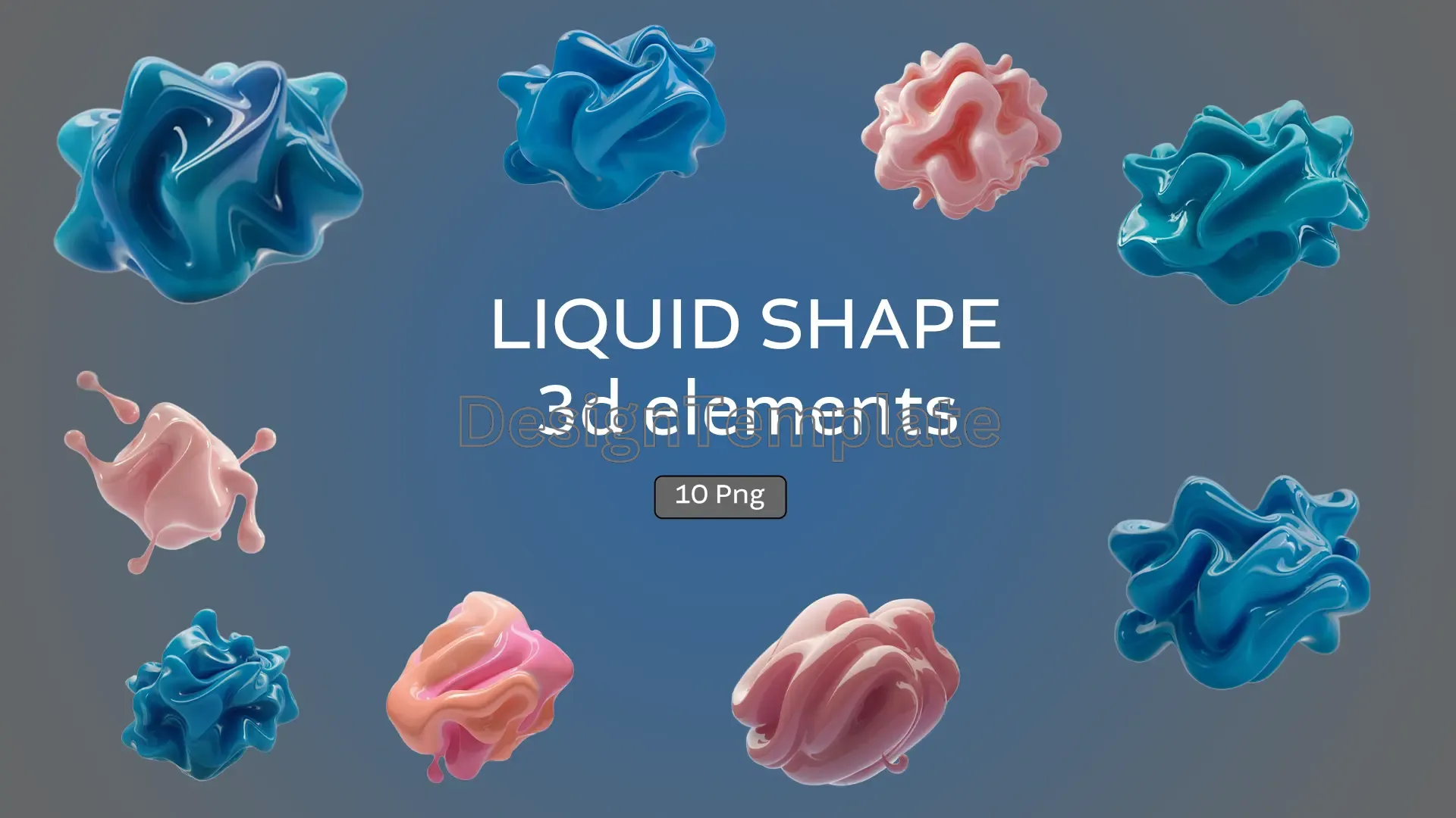 Droplet Designs Vibrant 3D Liquid Shape Icons Set image